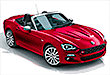 Fiat 124 Spider Cabrio in Carvoeiro, Algarve Portugal